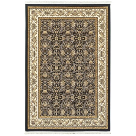 Oriental Weavers 3 Ft. 10 In. X 5 Ft. 5 In. Masterpiece Traditional Area Rug, Navy M1331B117165ST